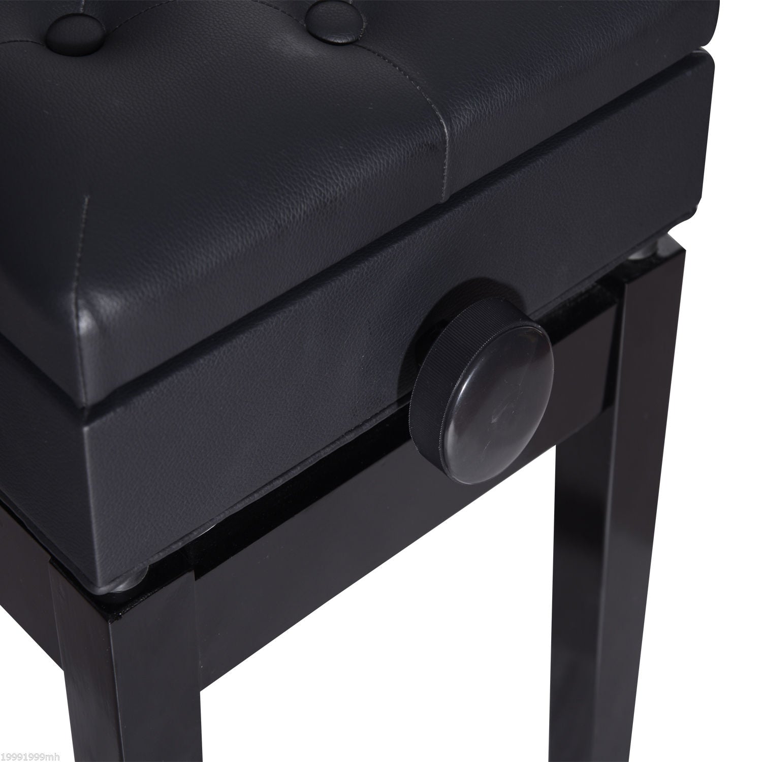 HOMCOM Height Adjustable Piano Bench with Thick and Soft PU Leather Padded, with Enough Music Storage Design, Black