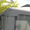 Outsunny 12' x 10' Patio Gazebo Outdoor Pavilion 2 Tire Roof Canopy Shelter Garden Event Party Tent Yard Sun Shade Steel Frame w/ Mosquito Netting, Light Grey