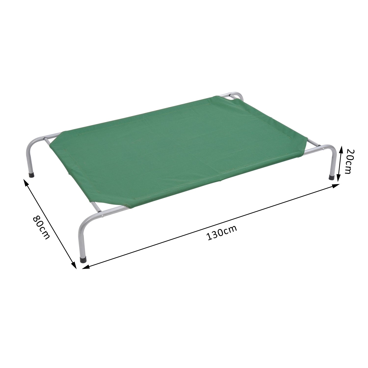 PawHut Raised Dog Bed Cat Elevated Lifted Portable Folding Steel Frame Cloth Cover Comfortable Green