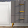 HOMCOM Bedroom Chest of Drawers, Modern 3-Drawer Dresser, Storage Drawer Unit with Aluminium Legs, Dark Grey