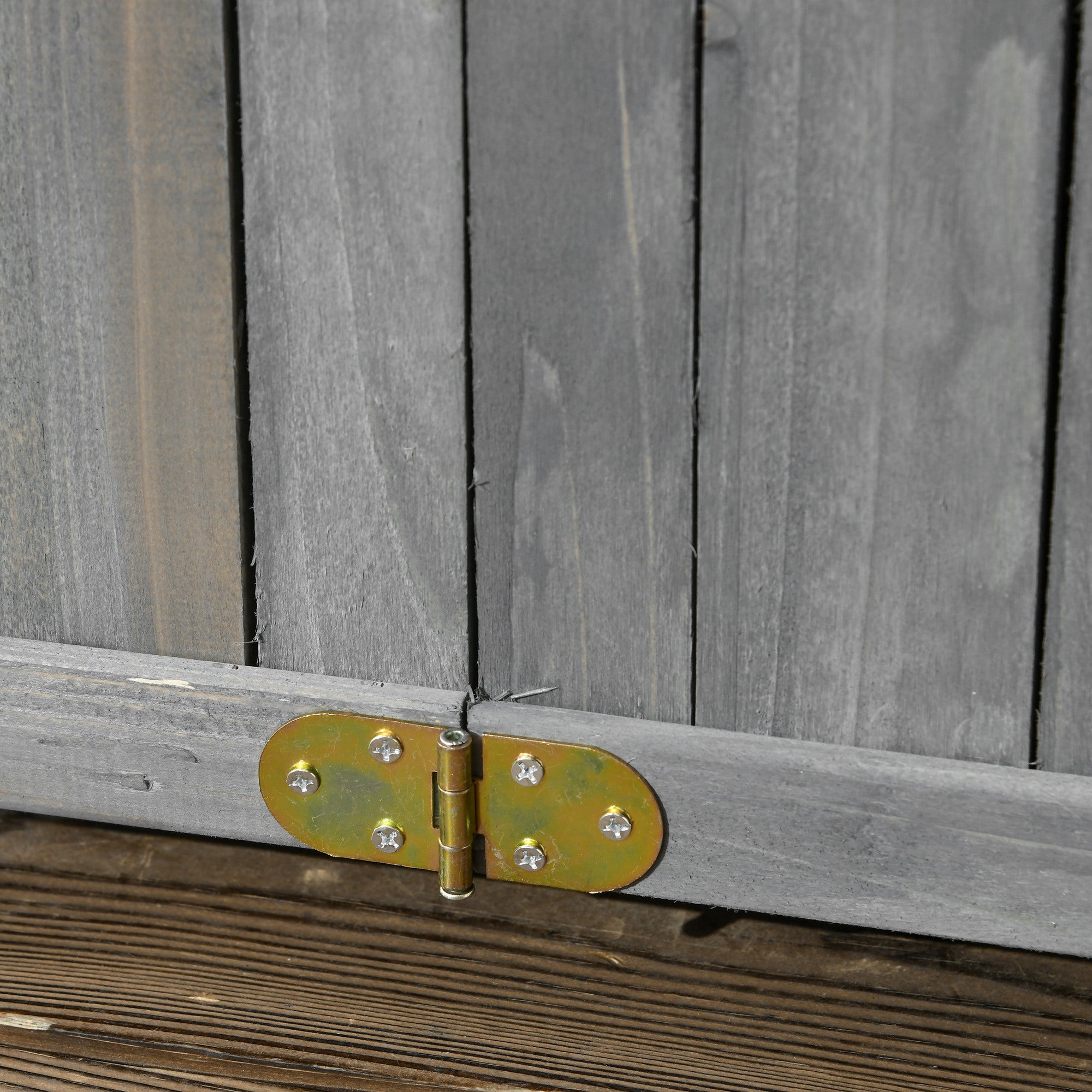 Outsunny 28" x 12" Foldable Raised Garden Bed, Elevated Planter Box, Wooden Planting Bed for Backyard, Patio to Grow Vegetables, Herbs, and Flowers, Grey