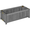 Outsunny 28" x 12" Foldable Raised Garden Bed, Elevated Planter Box, Wooden Planting Bed for Backyard, Patio to Grow Vegetables, Herbs, and Flowers, Grey