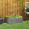 Outsunny 28" x 12" Foldable Raised Garden Bed, Elevated Planter Box, Wooden Planting Bed for Backyard, Patio to Grow Vegetables, Herbs, and Flowers, Grey