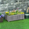 Outsunny 28" x 12" Foldable Raised Garden Bed, Elevated Planter Box, Wooden Planting Bed for Backyard, Patio to Grow Vegetables, Herbs, and Flowers, Grey