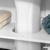 kleankin Bathroom Sink Cabinet, Bathroom Vanity with 2 Slat Doors, Pedestal Sink Storage Cabinet with Adjustable Shelves, White