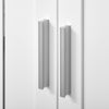 kleankin Bathroom Sink Cabinet, Bathroom Vanity with 2 Slat Doors, Pedestal Sink Storage Cabinet with Adjustable Shelves, White