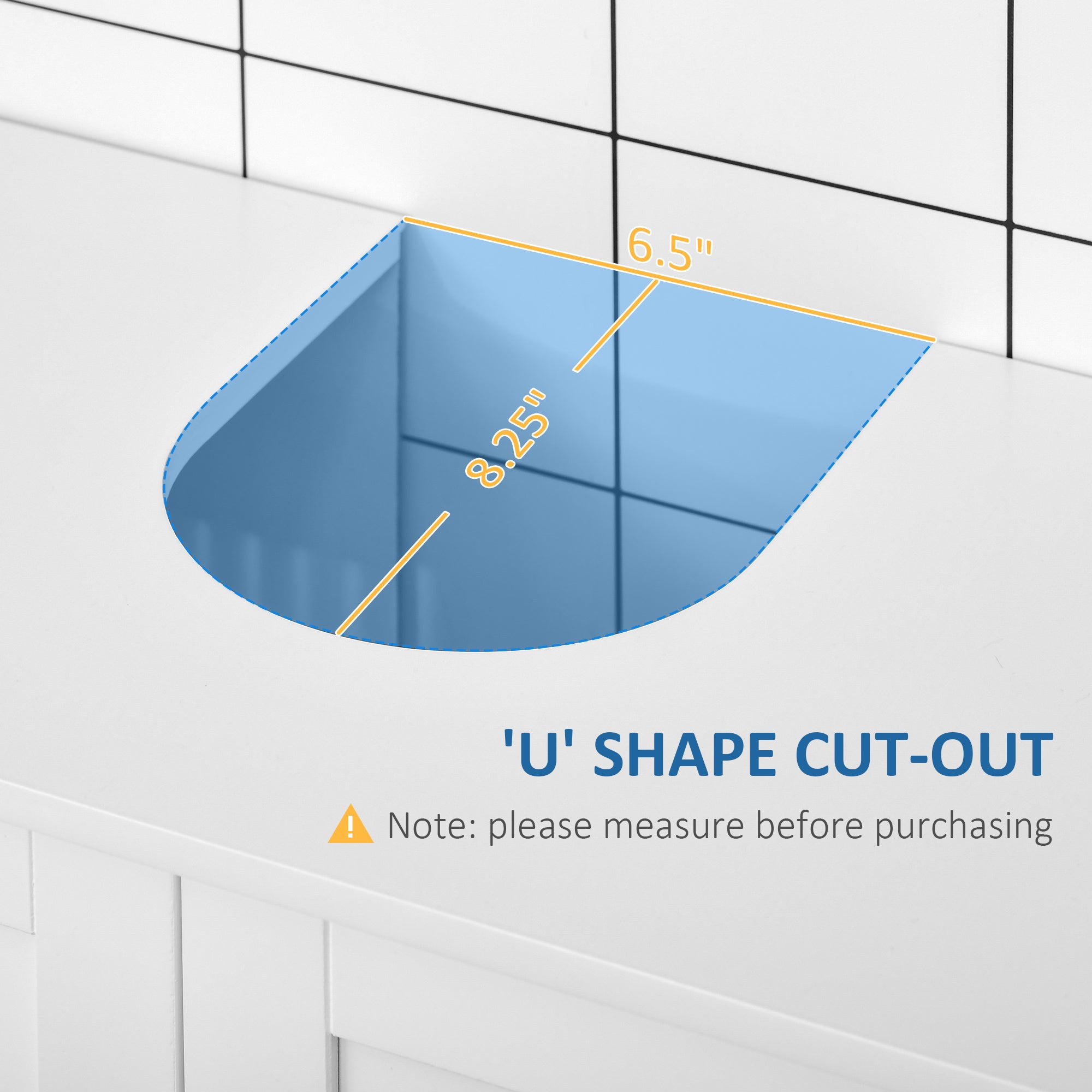 kleankin Bathroom Sink Cabinet, Bathroom Vanity with 2 Slat Doors, Pedestal Sink Storage Cabinet with Adjustable Shelves, White