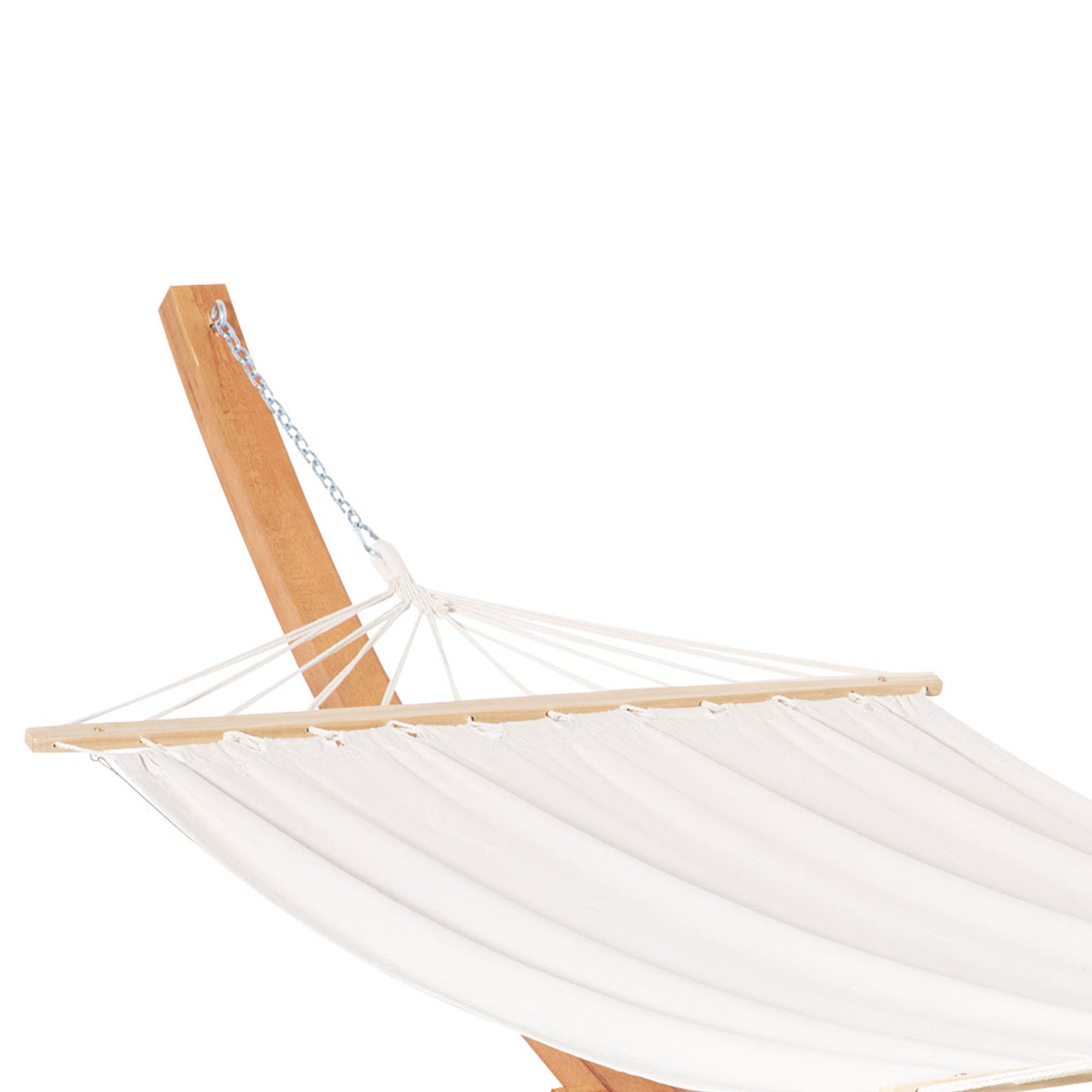 Outsunny Patio Hammock with Stand, Outdoor Arch Wooden Hammock Bed, Camping Hammock w/ Straps and Hooks, White