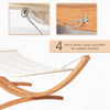 Outsunny Patio Hammock with Stand, Outdoor Arch Wooden Hammock Bed, Camping Hammock w/ Straps and Hooks, White