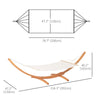 Outsunny Patio Hammock with Stand, Outdoor Arch Wooden Hammock Bed, Camping Hammock w/ Straps and Hooks, White