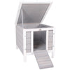 PawHut 20"x16.5"x17" Wooden Rabbit Hutch Small Animal House Bunny Guinea Pig Pet Cage Coop Cat Shelter Grey