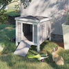 PawHut 20"x16.5"x17" Wooden Rabbit Hutch Small Animal House Bunny Guinea Pig Pet Cage Coop Cat Shelter Grey