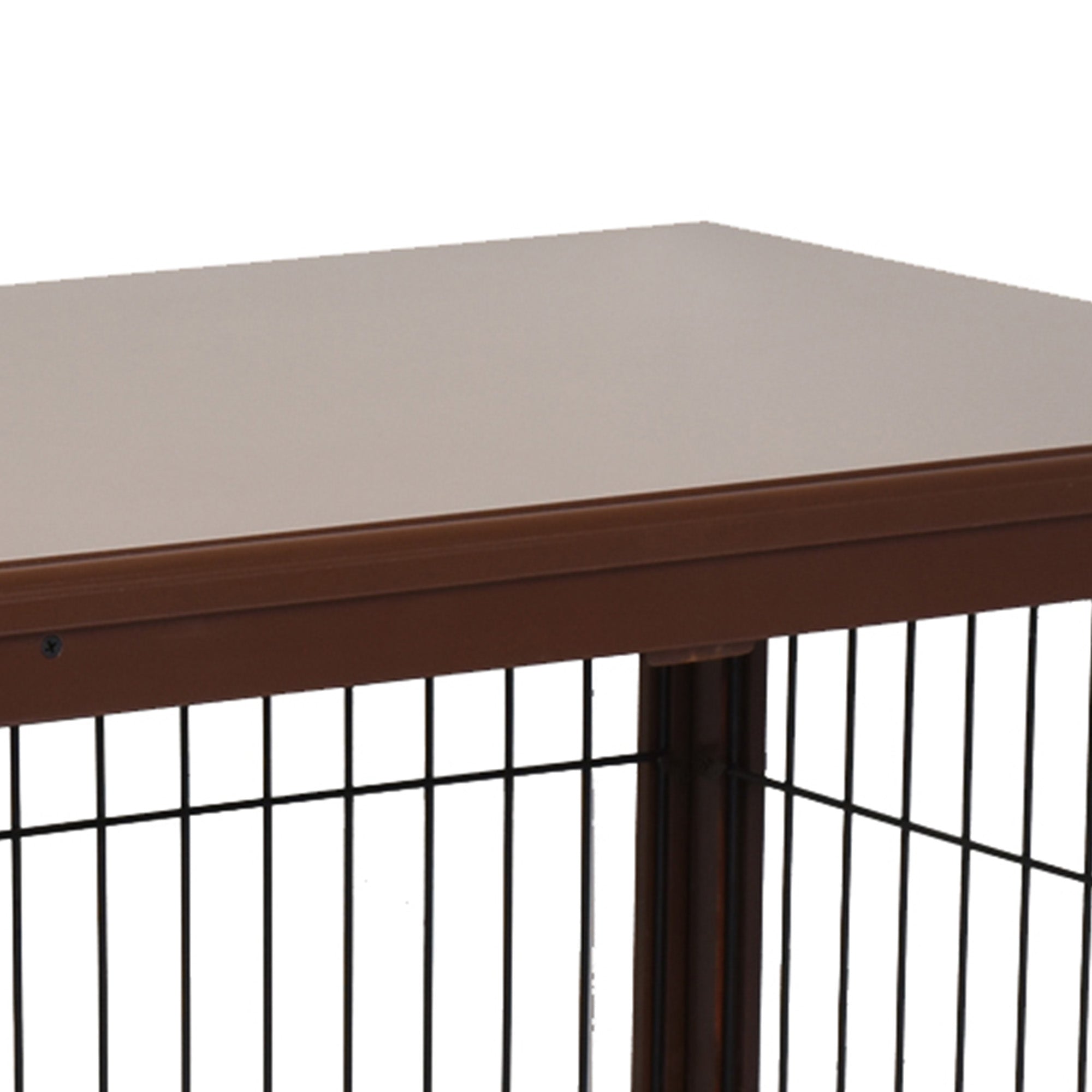 PawHut 32" Wooden Dog Crate Furniture Dog Cage, Modern Side Table Pet Kennel with Double Lockable Door, 32" L x 23" W x 26" H, Brown