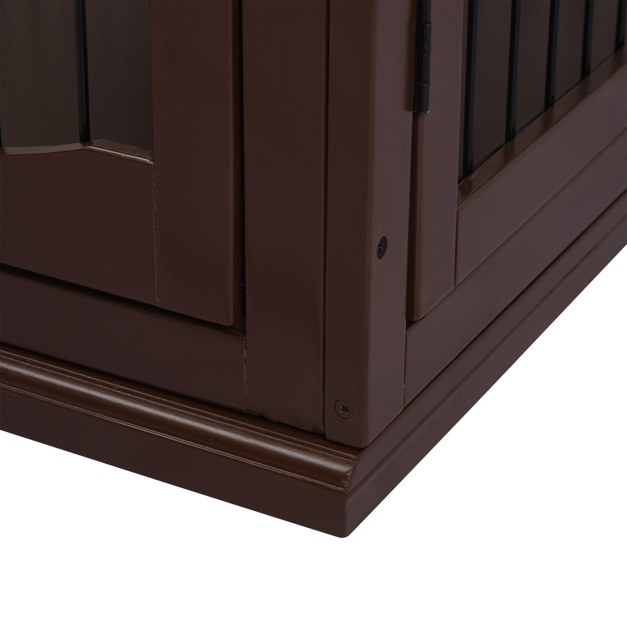 PawHut 32" Wooden Dog Crate Furniture Dog Cage, Modern Side Table Pet Kennel with Double Lockable Door, 32" L x 23" W x 26" H, Brown