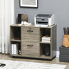 Vinsetto Lateral Filing Cabinet with Wheels and Lockable Drawer, File Cabinet, Mobile Printer Stand with Open Shelves for Letter and A4 Size Documents, Grey