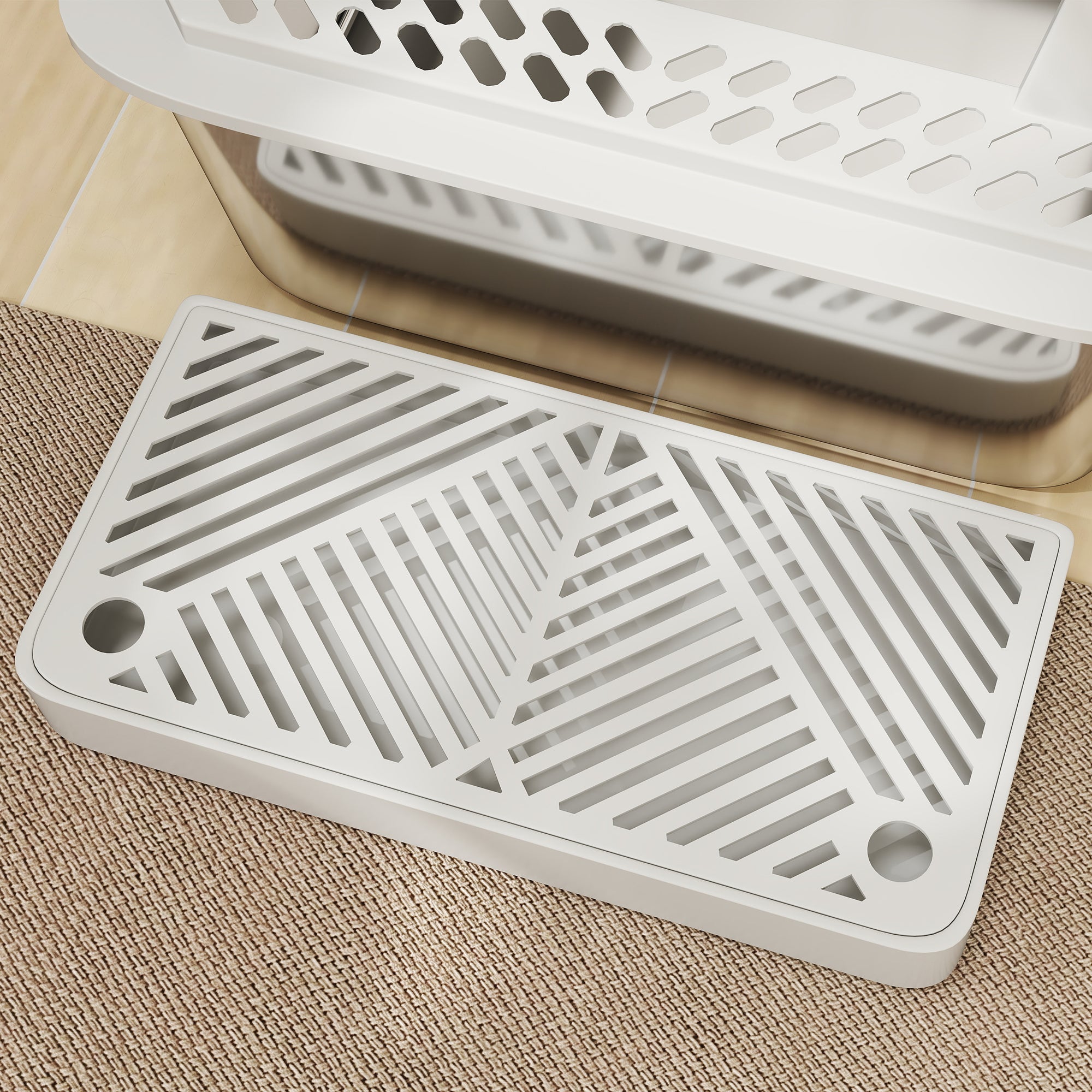 PawHut Stainless Steel Cat Litter Box, 24" x 16" x 11" Cat Litter Box High Sided Wall, Metal Litter Box with Metal Scoop & Holder, Non-Sticky, Easy to Clean, Anti-Urine Leakage