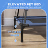 PawHut Elevated Dog Bed with Canopy, Portable Raised Dog Cot for L Sized Dogs, Indoor & Outdoor, 36" x 30" x 35", Dark Blue