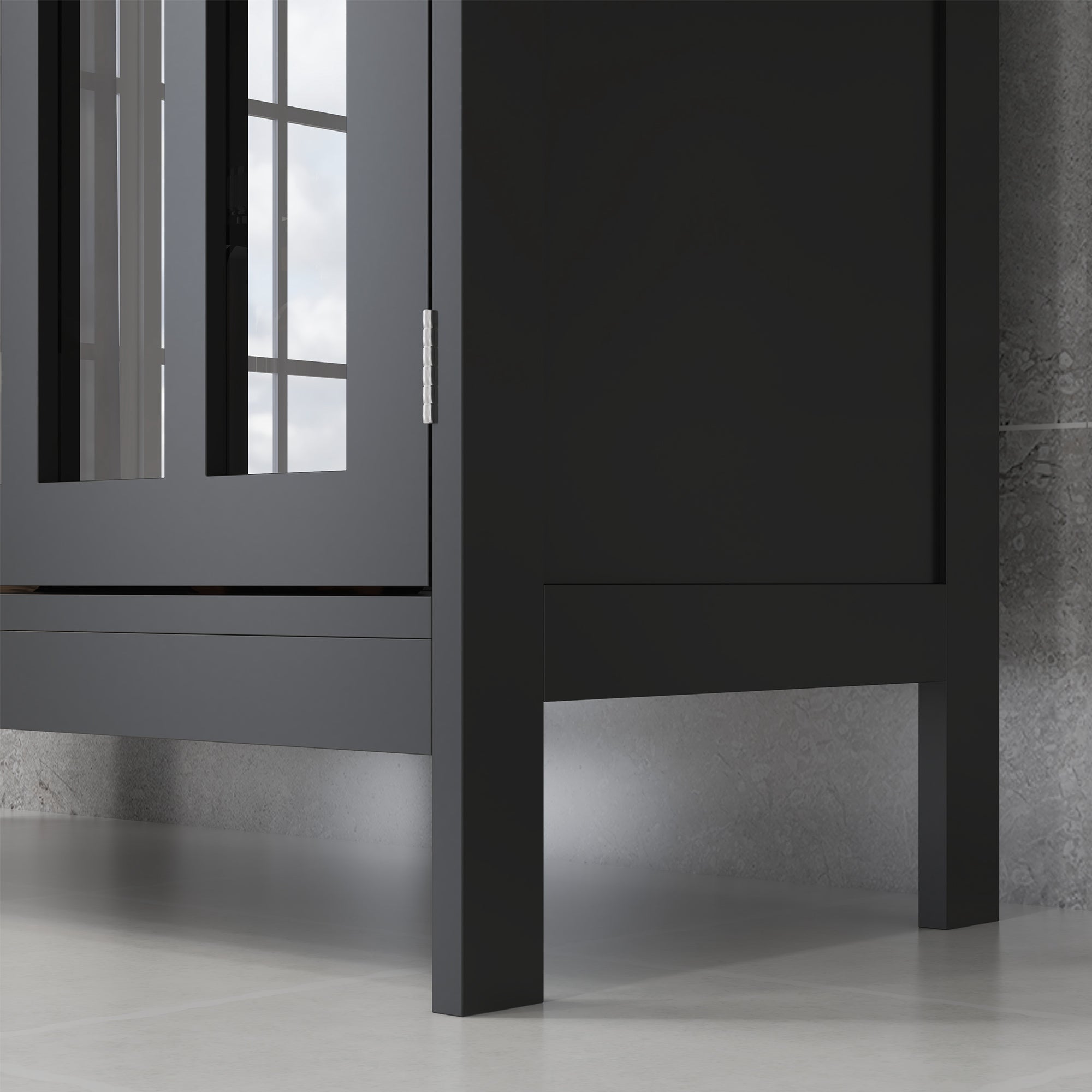 kleankin Sideboard Buffet Cabinet with Storage, Kitchen Storage Cabinet with Doors and Shelves, Black