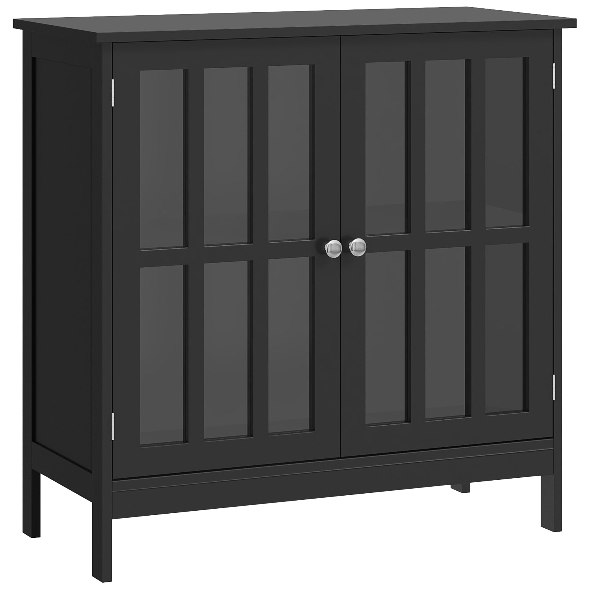 kleankin Sideboard Buffet Cabinet with Storage, Kitchen Storage Cabinet with Doors and Shelves, Black