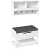 HOMCOM Coat Rack with Shoe Storage Bench, Modern 5-in-1 Hall Tree with Entryway Bench, 4 Double Hooks, Hidden Compartment and Shelves for Hallway, Living Room and Bedroom, White