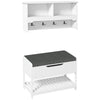 HOMCOM Coat Rack with Shoe Storage Bench, Modern 5-in-1 Hall Tree with Entryway Bench, 4 Double Hooks, Hidden Compartment and Shelves for Hallway, Living Room and Bedroom, White