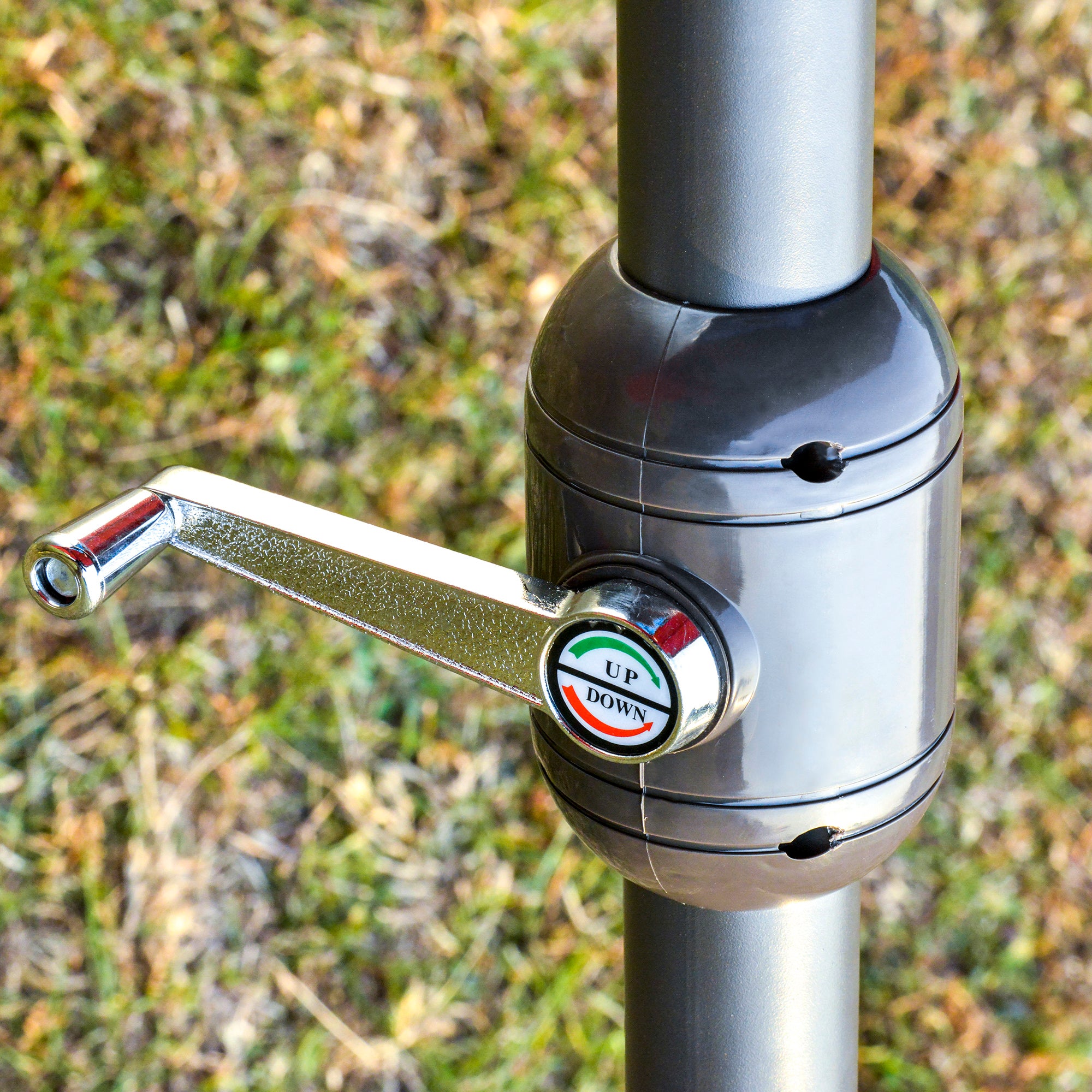 Outsunny 15' Outdoor Patio Umbrella with Twin Canopy Sunshade Steel Table Umbrella with Lift Crank, Cross base, Sandbag, Beige