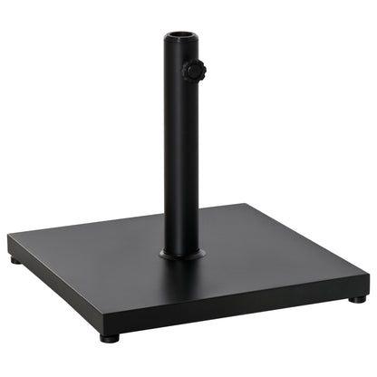 Outsunny 40 lbs Steel Square Parasol Stand Base w/ Adjustable Knob Umbrella Stand Garden Patio Outdoor Home, Black