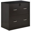 Vinsetto 2-Drawer Lateral Filing Cabinet with Lock, File Cabinet with Hanging Bar for Letter Size, Home Office, Espresso
