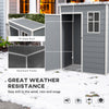 Outsunny 5 x 3FT Outdoor Storage Shed with Floor, Waterproof Garden Shed with Lockable Door, Window and Vent for Backyard, Lawn, Patio, Grey