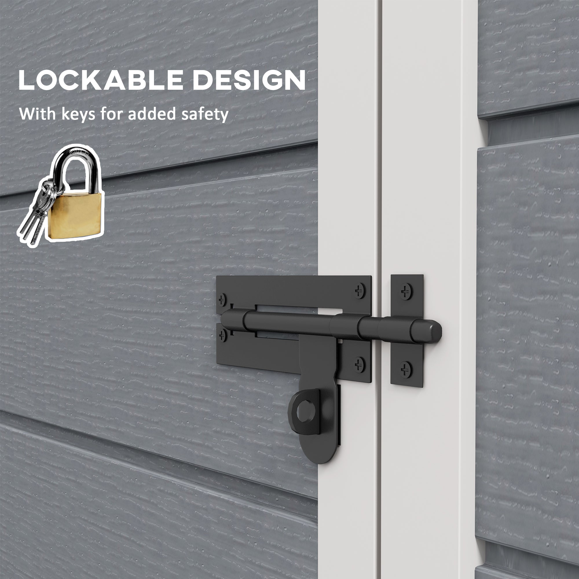 Outsunny 5 x 3FT Outdoor Storage Shed with Floor, Waterproof Garden Shed with Lockable Door, Window and Vent for Backyard, Lawn, Patio, Grey