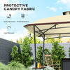 Outsunny 8' x 5' Grill Gazebo, Double Tiered Outdoor BBQ Gazebo with 2 Side Shelves, Barbecue Grill Gazebo Shelter with Hook for Patio, Garden, Backyard, Beige