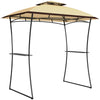 Outsunny 8' x 5' Grill Gazebo, Double Tiered Outdoor BBQ Gazebo with 2 Side Shelves, Barbecue Grill Gazebo Shelter with Hook for Patio, Garden, Backyard, Beige