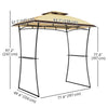 Outsunny 8' x 5' Grill Gazebo, Double Tiered Outdoor BBQ Gazebo with 2 Side Shelves, Barbecue Grill Gazebo Shelter with Hook for Patio, Garden, Backyard, Beige