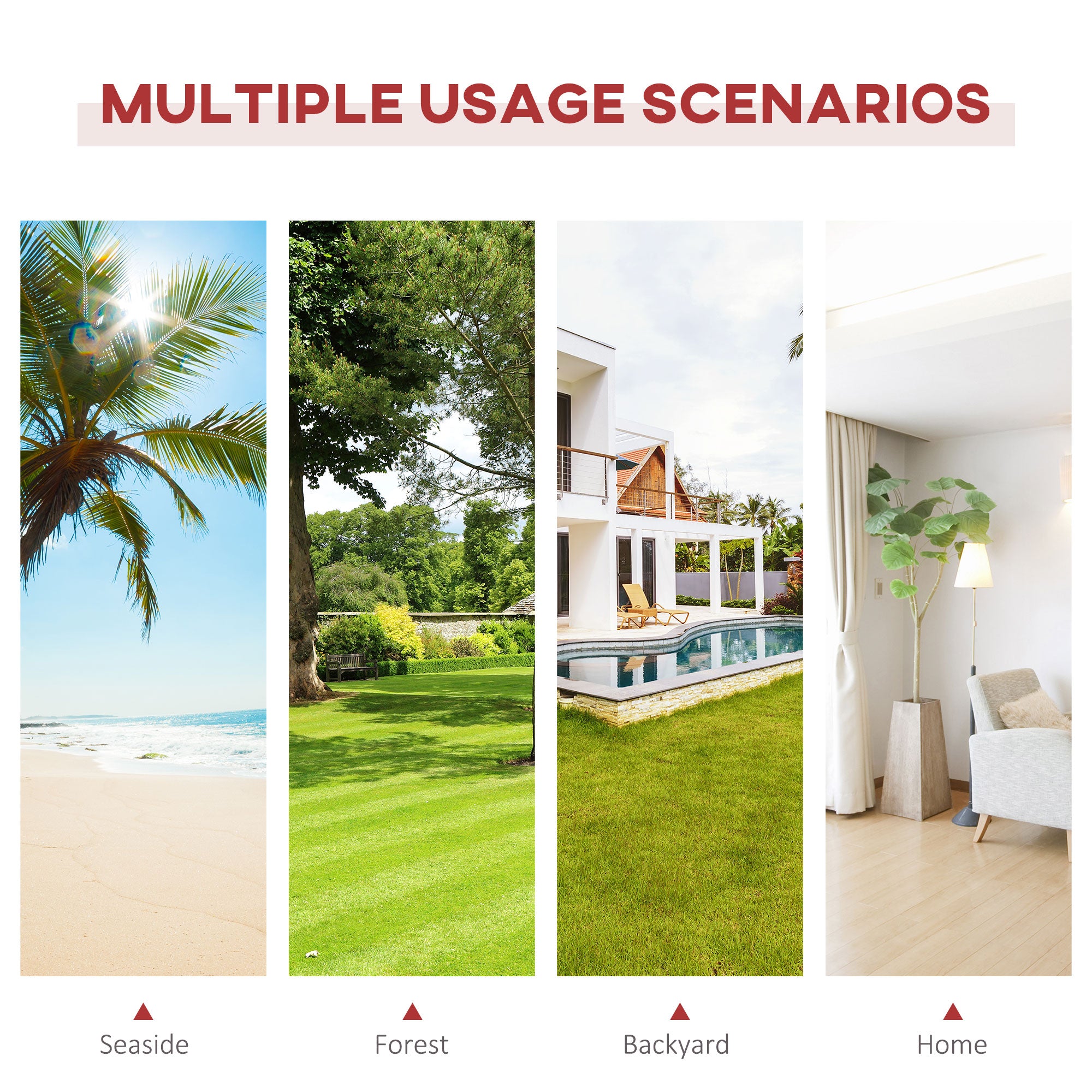 Outsunny 10' Outdoor Swing Hammock, Hammock with Wood Stand Rainbow Bed, Heavy Duty Roman Arc Hammock for Patio, Backyard, Balcony, Porch, Multi Color