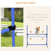PawHut Set of 4 Dog Training Agility Gear Adjustable Jump Bar Pet Exercise Kit with Carrying Bag (Blue)