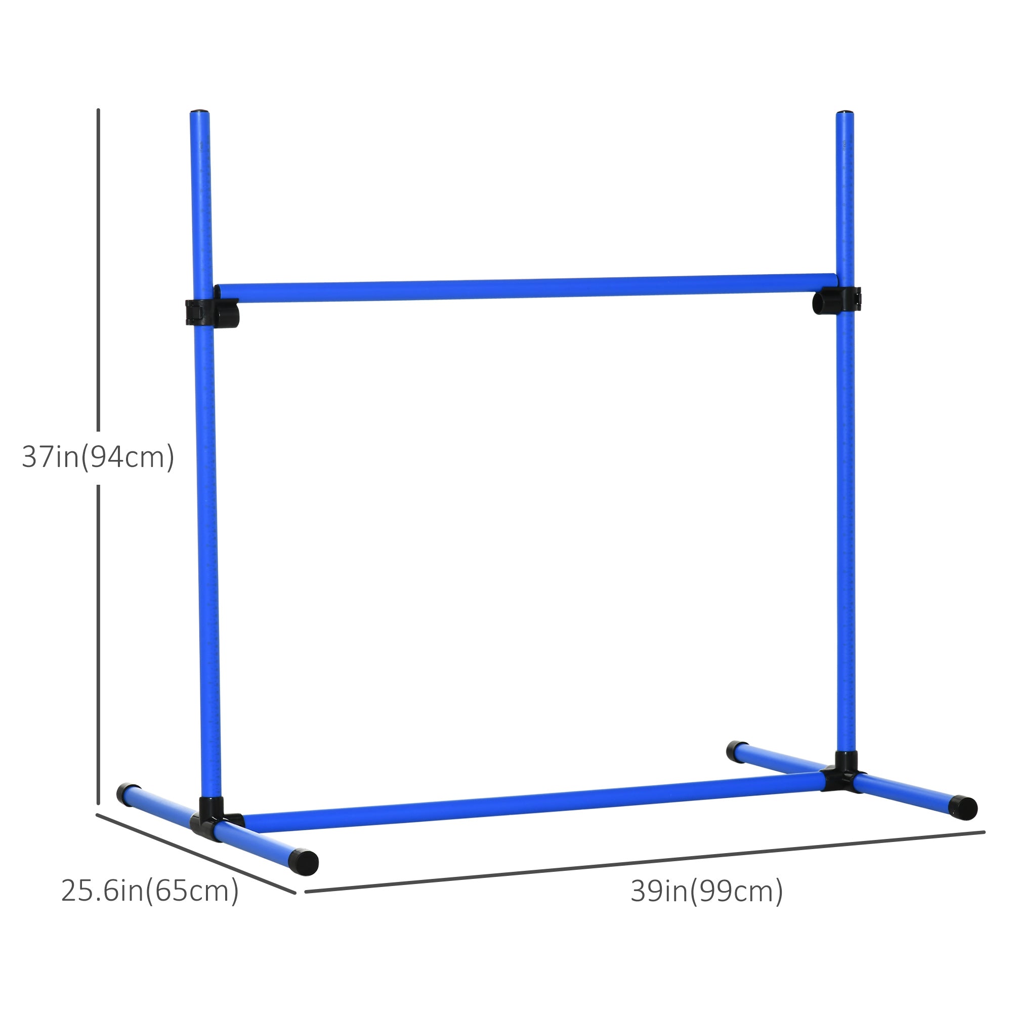 PawHut Set of 4 Dog Training Agility Gear Adjustable Jump Bar Pet Exercise Kit with Carrying Bag (Blue)