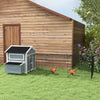 PawHut 11' x 5' x 3.5' Chicken Coop, Large Wooden Chicken House with Run, Nesting Boxes, Slide-out Tray, Perches for 2-4 Chickens, Dark Grey