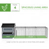 PawHut 11' x 5' x 3.5' Chicken Coop, Large Wooden Chicken House with Run, Nesting Boxes, Slide-out Tray, Perches for 2-4 Chickens, Dark Grey
