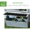 PawHut 11' x 5' x 3.5' Chicken Coop, Large Wooden Chicken House with Run, Nesting Boxes, Slide-out Tray, Perches for 2-4 Chickens, Dark Grey