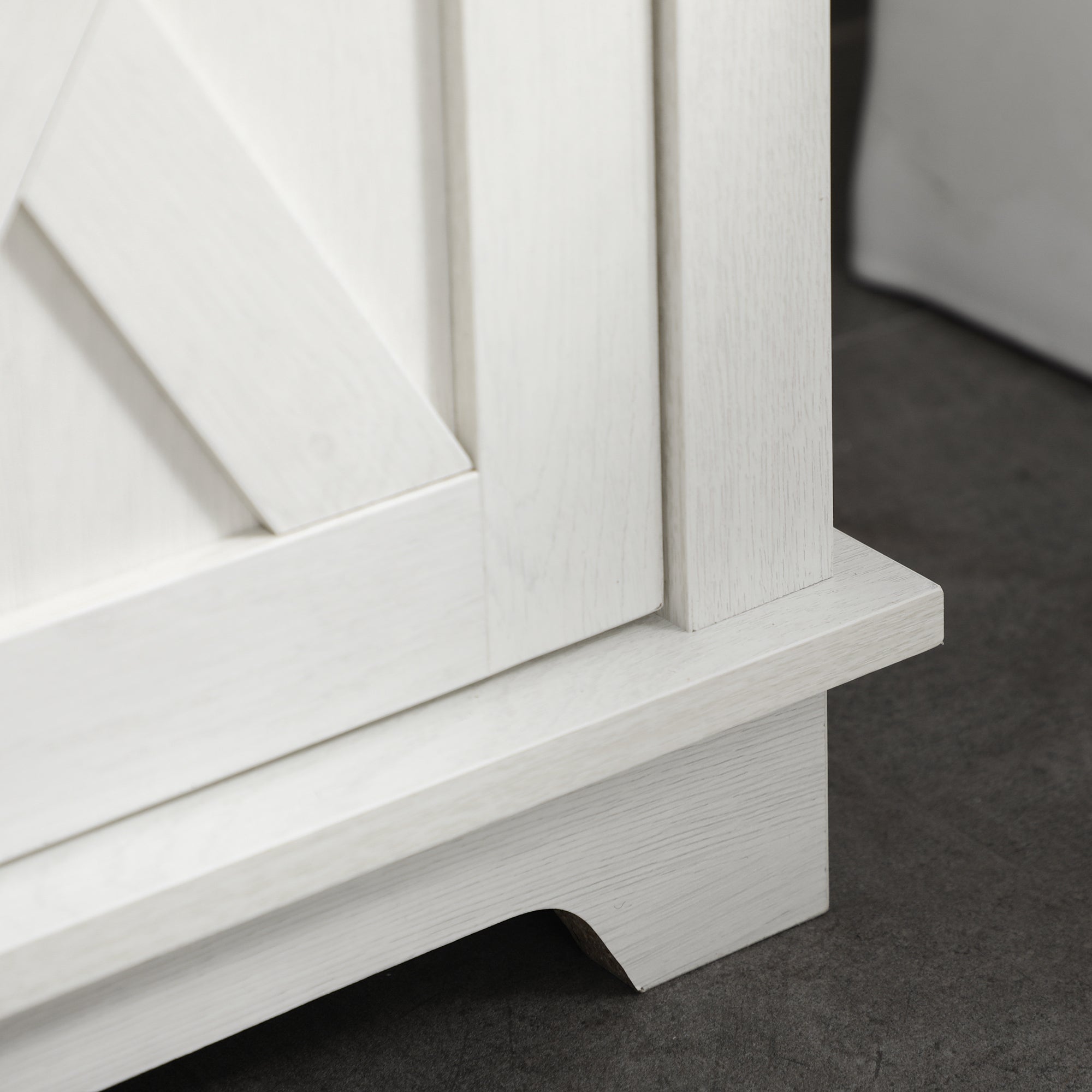 kleankin Bathroom Vanity, Farmhouse Bathroom Vanity Cabinet, Pedestal Sink Storage Cabinet with Double Doors and Storage Shelves, White