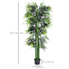 Outsunny 6FT Artificial Bamboo Tree, Faux Greenery Plant, Decorative Tree in Nursery Pot for Indoor Outdoor Décor