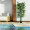 Outsunny 6FT Artificial Bamboo Tree, Faux Greenery Plant, Decorative Tree in Nursery Pot for Indoor Outdoor Décor