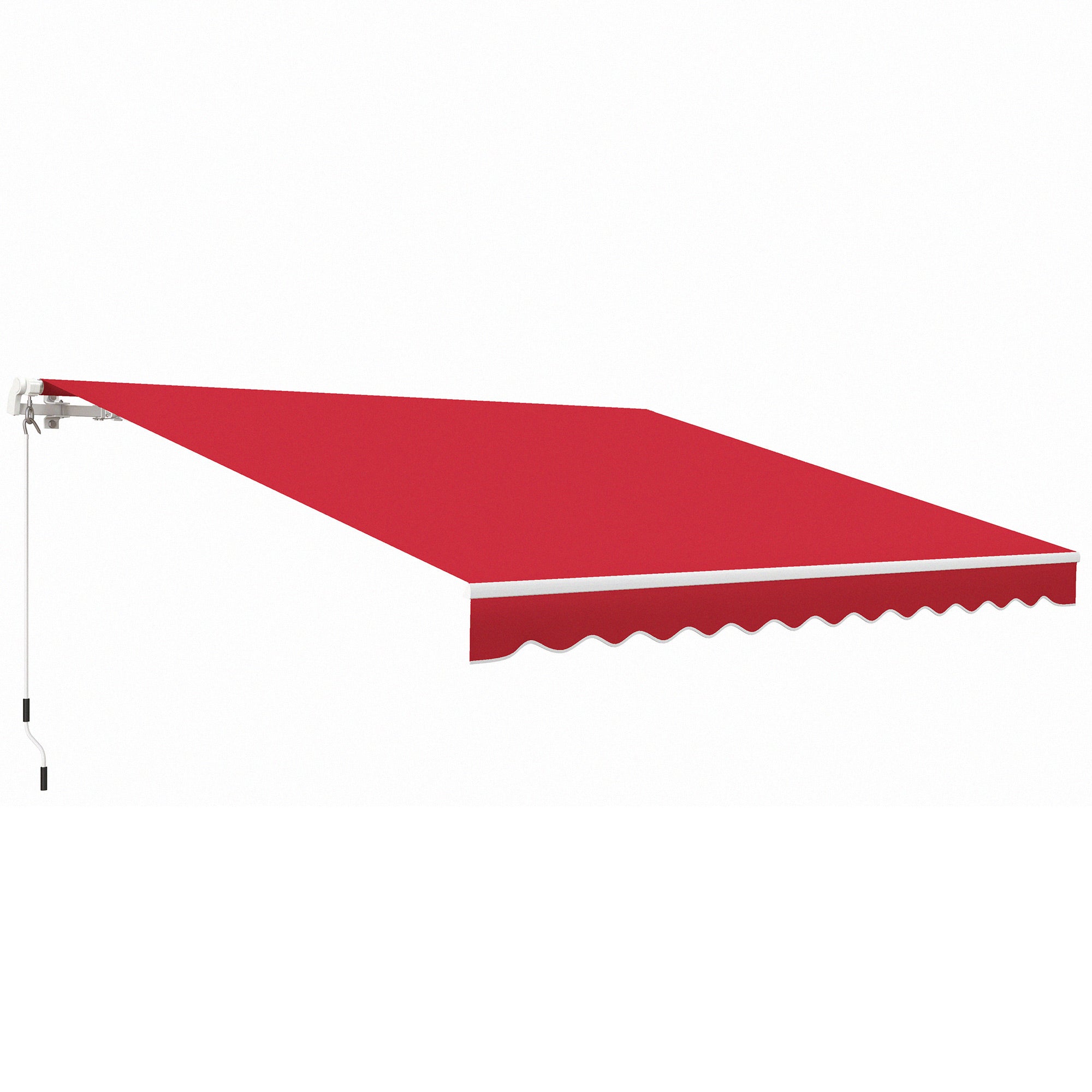 Outsunny 12' x 10' Retractable Awning Patio Sun Shade Shelter with Manual Crank Handle, UV & Water-Resistant Fabric and Aluminum Frame for Deck, Balcony, Yard, Wine Red