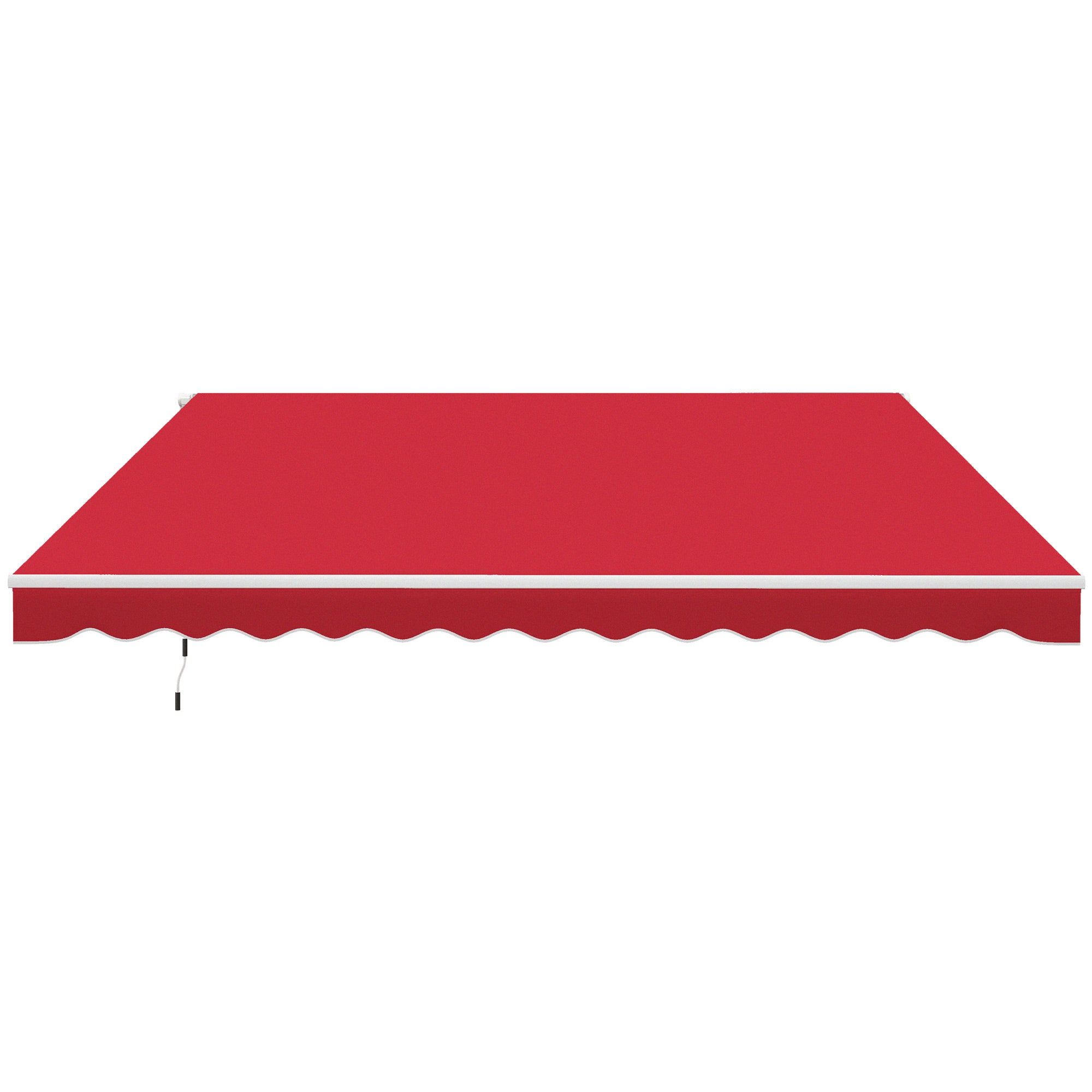 Outsunny 12' x 10' Retractable Awning Patio Sun Shade Shelter with Manual Crank Handle, UV & Water-Resistant Fabric and Aluminum Frame for Deck, Balcony, Yard, Wine Red