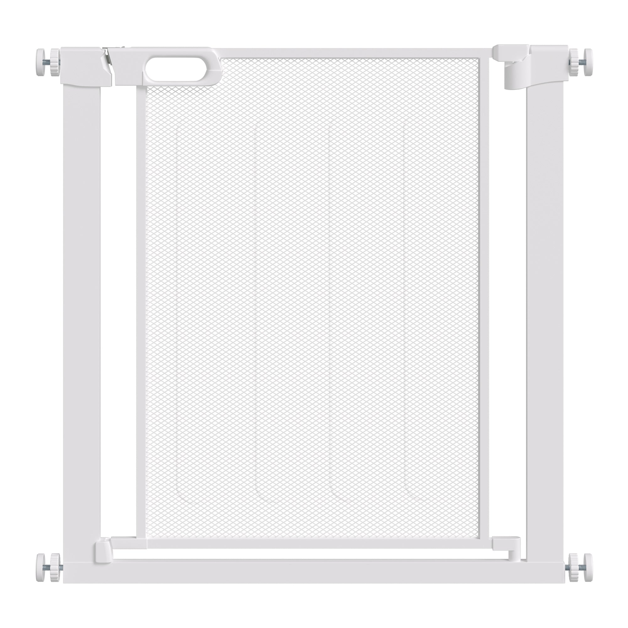 PawHut Pressure Fit Safety Gate for Doorways and Staircases, Dog Gate w/ Auto Closing Door, Pet Barrier for Hallways w/ Double Locking, Openings 75-82 cm - White