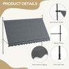 Outsunny 11.5' x 4' Manual Retractable Awning, Non-Screw Freestanding Patio Sun Shade Shelter with Support Stand and UV-resistant fabric for Window, Door Porch, Deck, Dark Grey