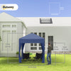 Outsunny 6.6'x6.6' Pop Up Canopy Tent with Sidewalls, Instant Sun Shelter Camping Gazebo with Carry Bag, for Outdoor, Garden, Patio, Blue