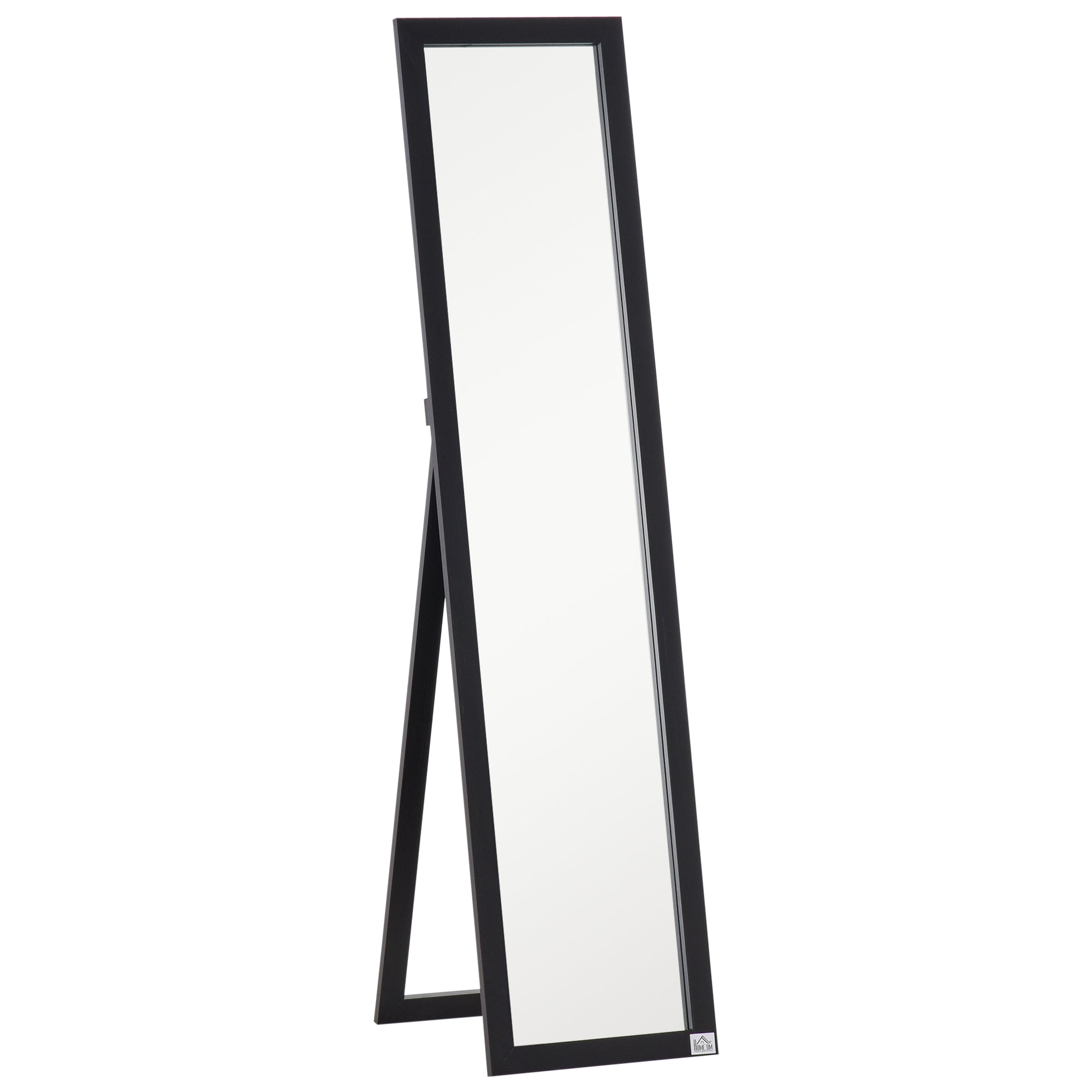 HOMCOM 61" x 15" Full Length Mirror, Floor Standing Mirror, Rectangular Full Body Mirror for Bedroom, Living Room, Black
