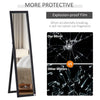 HOMCOM 61" x 15" Full Length Mirror, Floor Standing Mirror, Rectangular Full Body Mirror for Bedroom, Living Room, Black