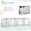 Outsunny 11.5' x 3' x 2.5' Plastic Mini Tunnel Greenhouse Garden Green Grow Shed Portable Plant Flower Warm House Steel Frame Zipped Doors, Clear